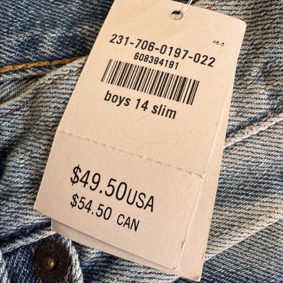 NWT Abercrombie Kids Boys 14 Slim Light Wash Straight Leg Jeans - Picture 3 of 7